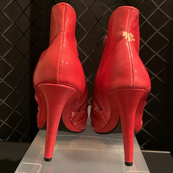 QUPID Women’s Pink Open Toed Ankle Bootie Heels - Picture 8 of 16